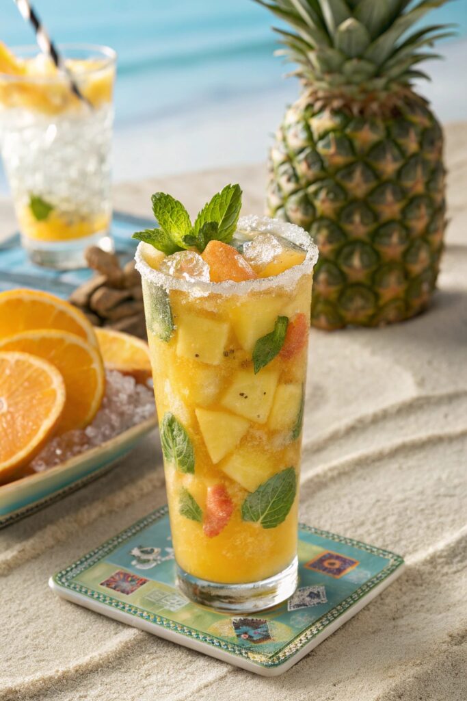 tropical coconut pineapple refreshment