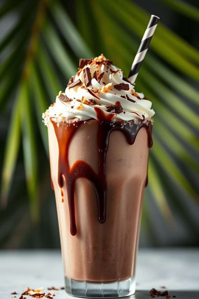 tropical chocolate coconut milkshake