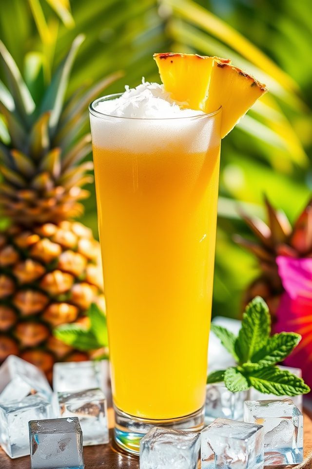 tropical cocktail with fizz