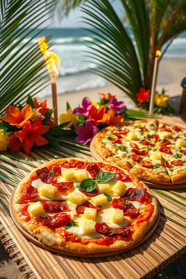 tropical hawaiian luau pizza
