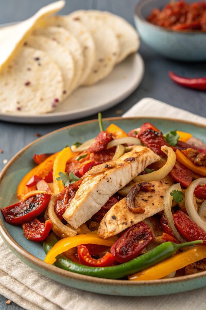 Tuscan Chicken Fajitas With Sun-Dried Tomatoes