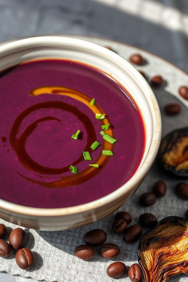 unique roasted eggplant bisque