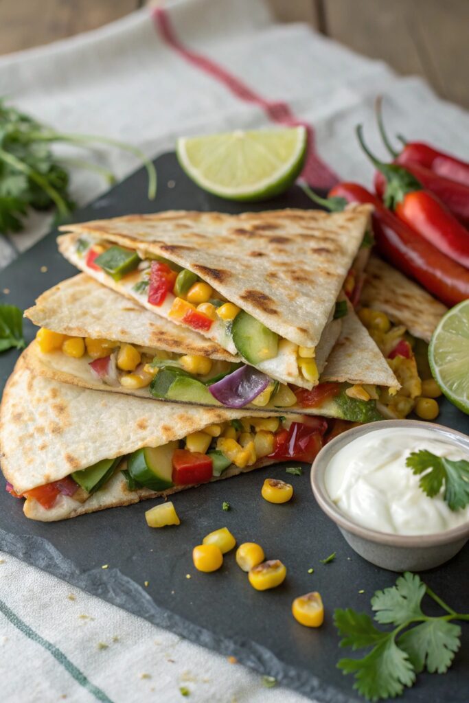 colorful veggie cheese quesadilla