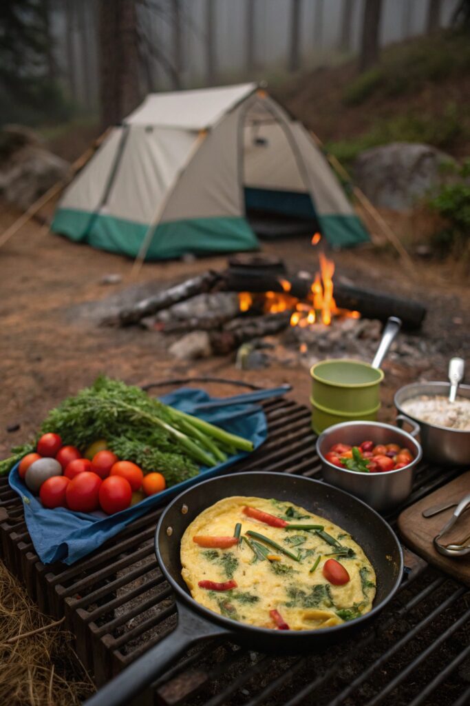 nutritious camping veggie omelets