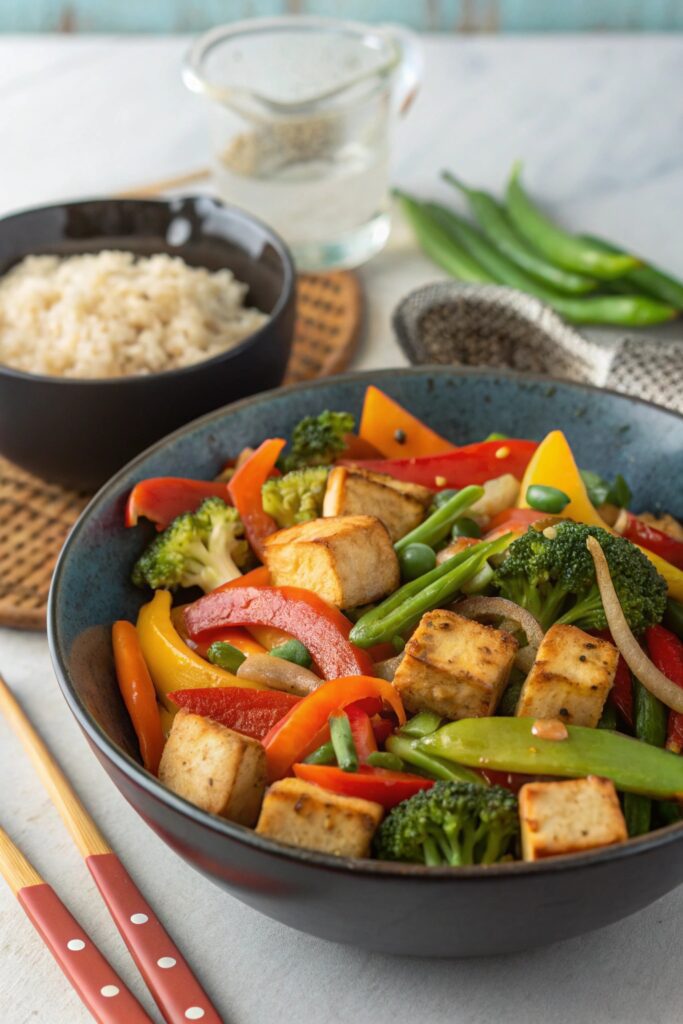 vibrant veggie tofu stir fry