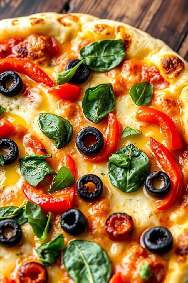 veggie loaded cheesy pizza delight