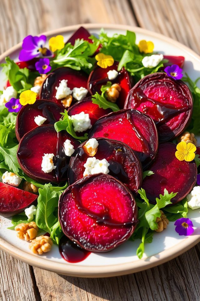 vibrant beet and goat cheese salad
