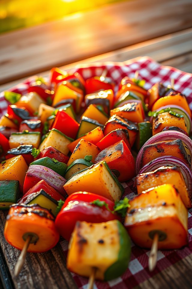vibrant grilled vegetable skewers