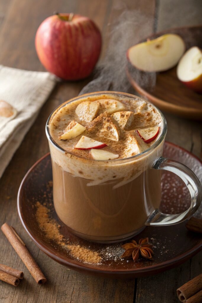 cozy autumn apple latte