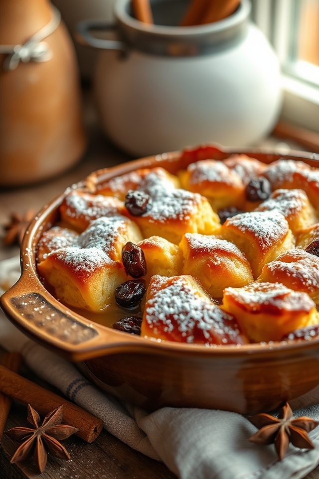warm comforting bread pudding