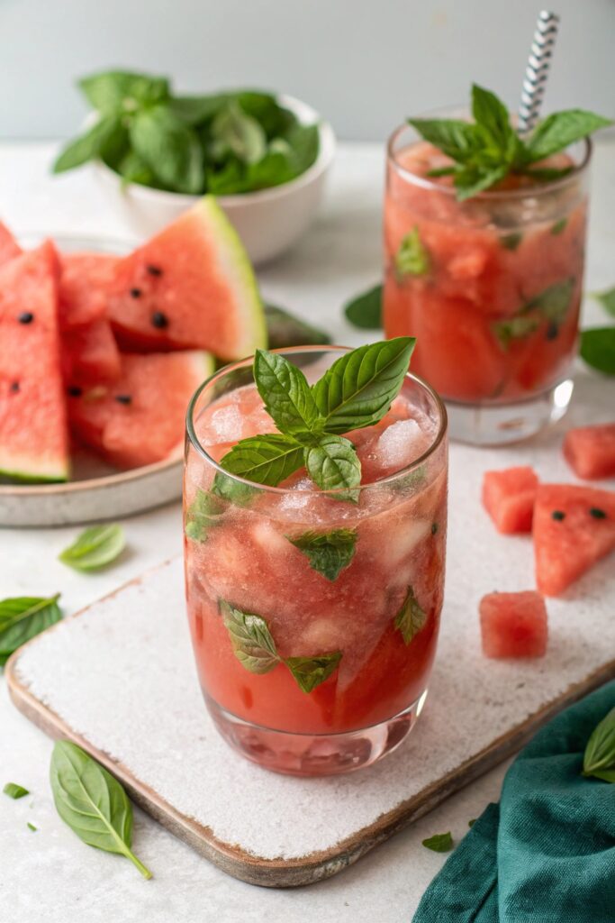 watermelon basil cocktail delight