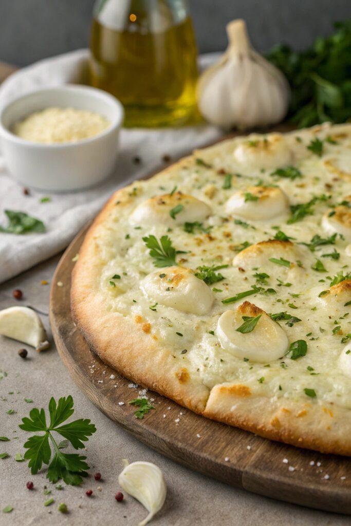 creamy garlic white pizza