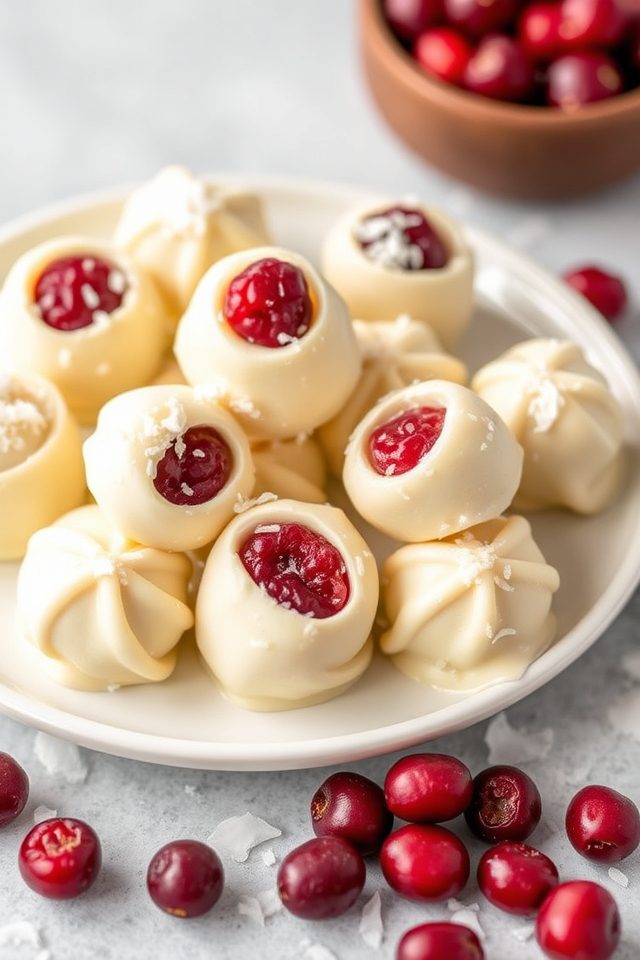 white chocolate cranberry bites