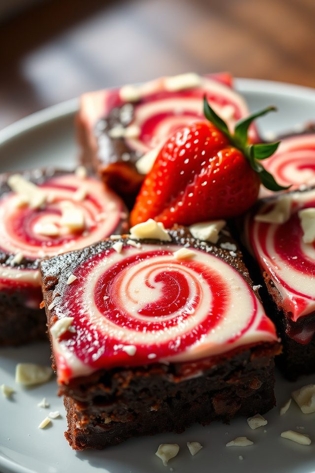 white chocolate strawberry brownies