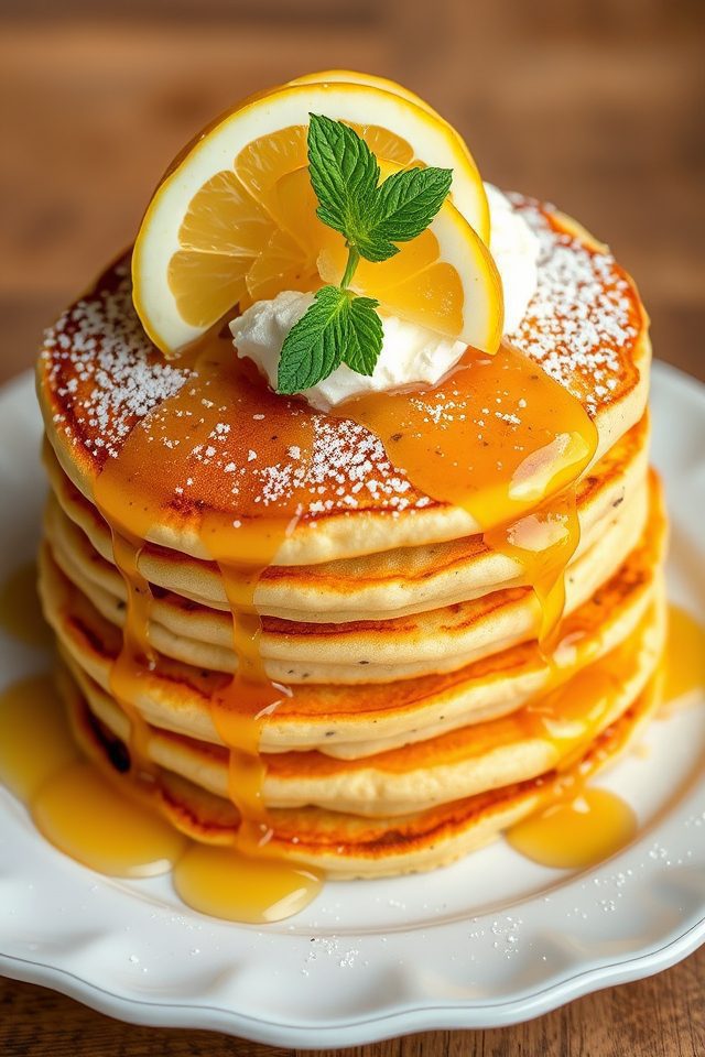 zesty lemon poppy pancakes