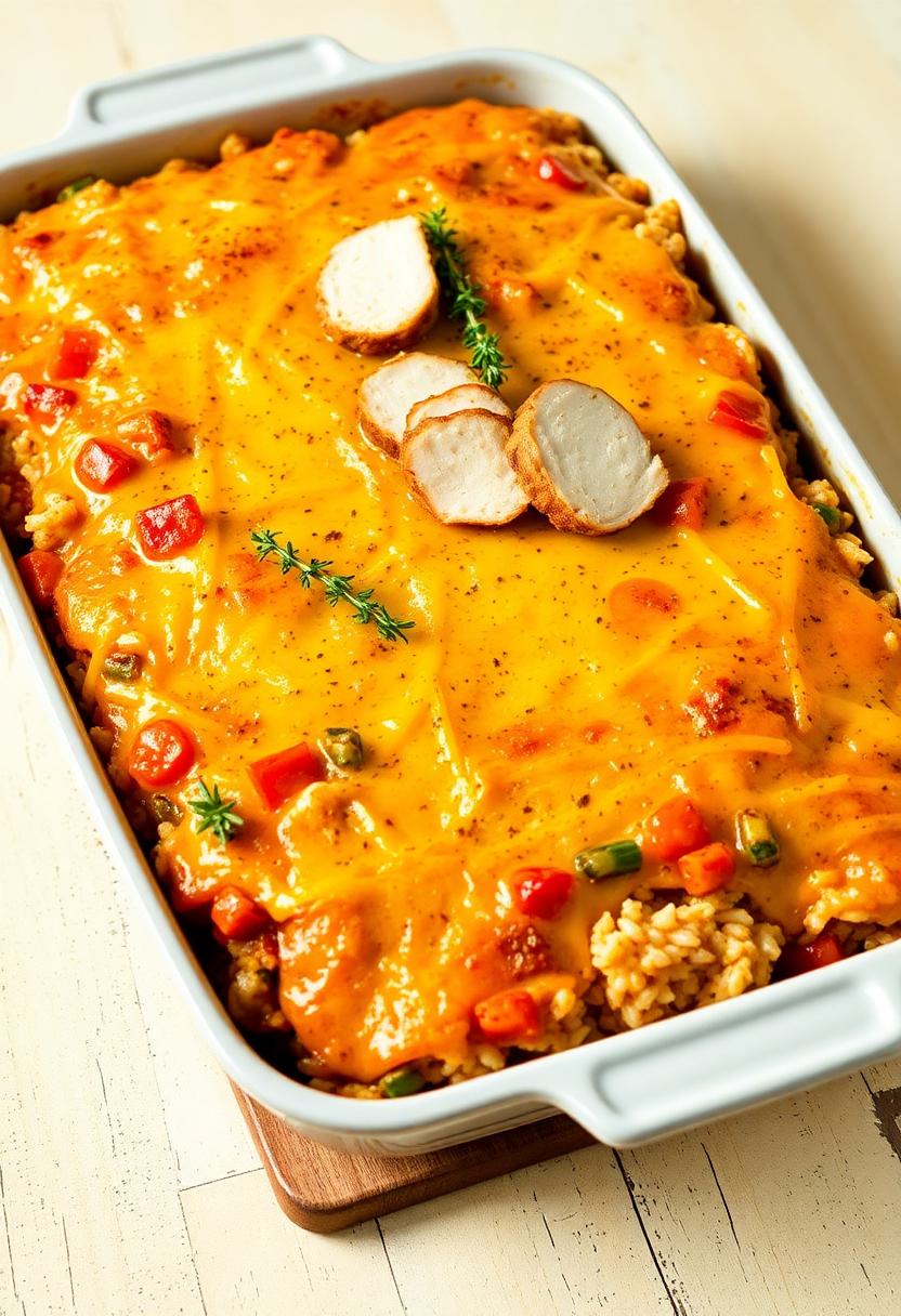 Vegetable Loaded Chicken And Rice Casserole