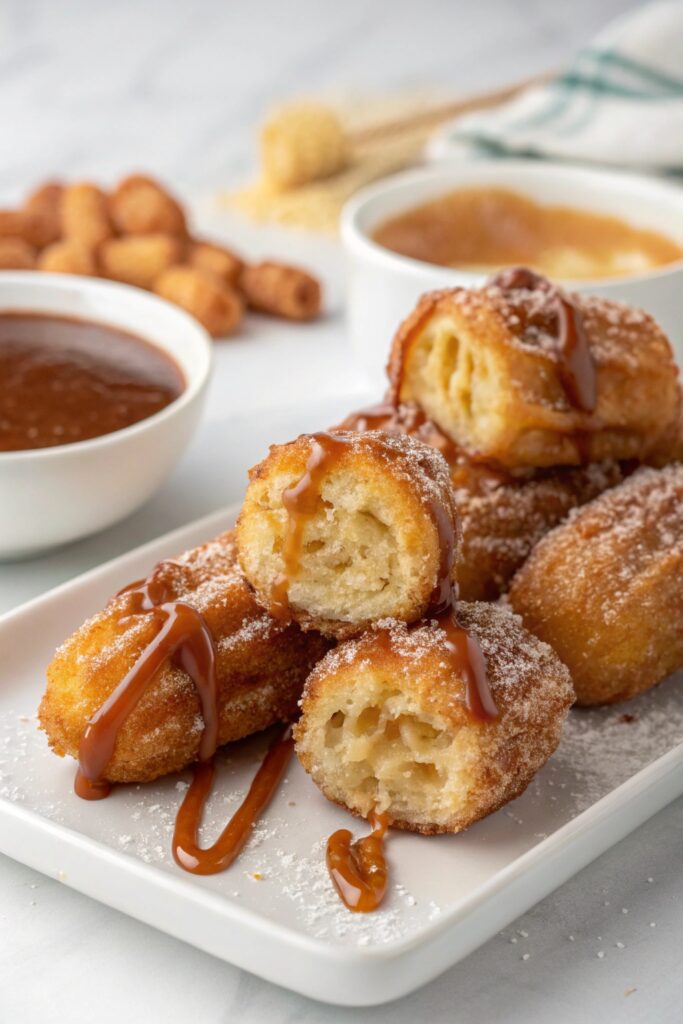 Fried Dough Churro Holes With Cajeta