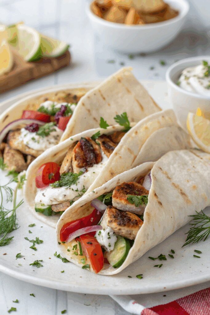 Greek Chicken Pita Wraps