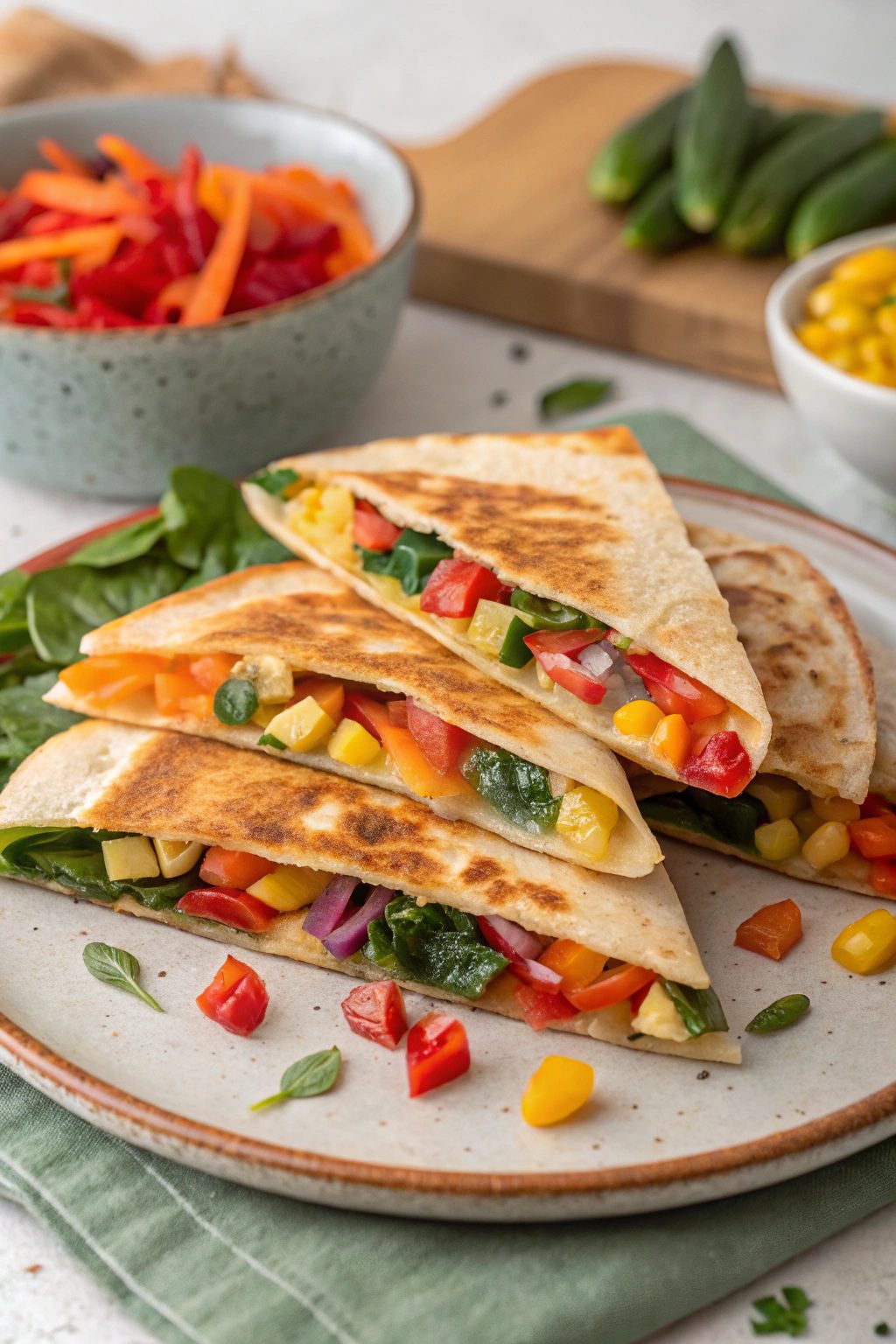 Rainbow Veggie Quesadillas