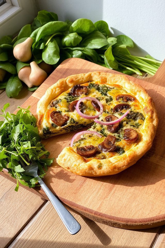 Spinach and Mushroom Quiche