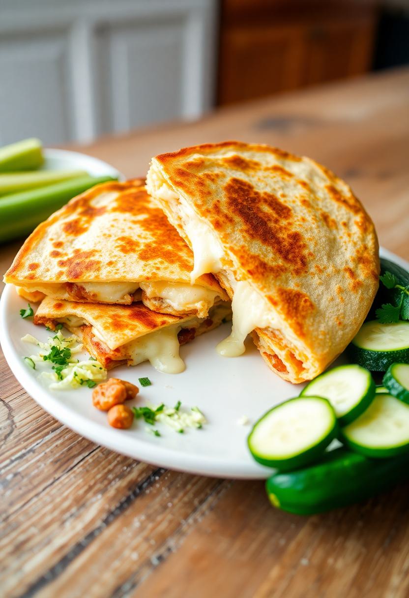 Chicken Quesadillas Stuffed With Shredded Zucchini