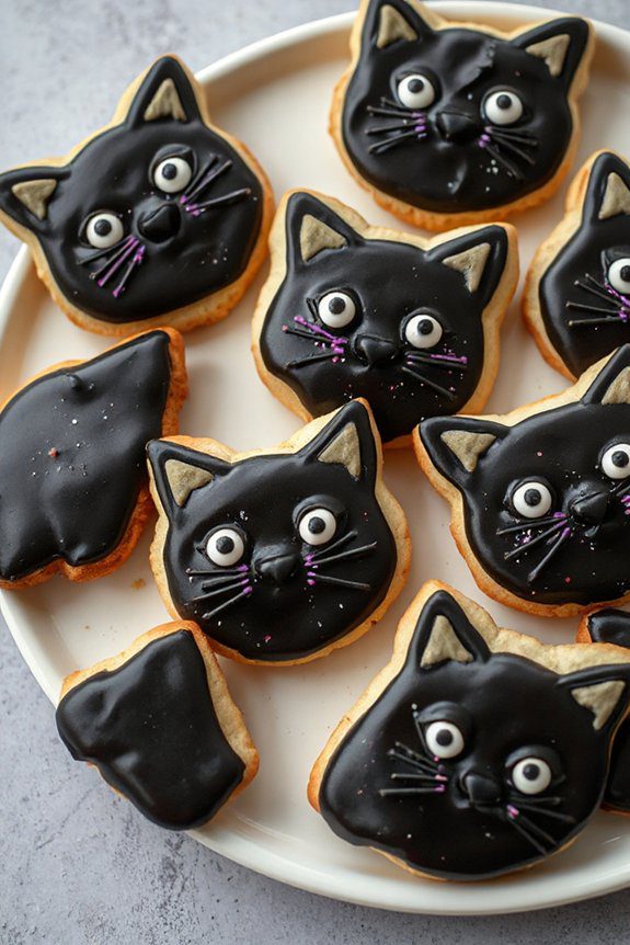 adorable halloween cat cookies