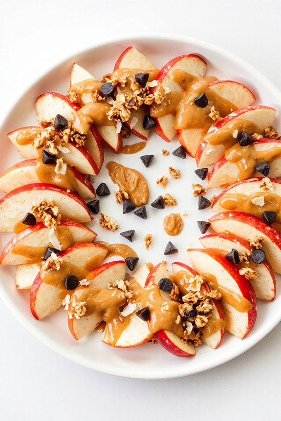 apple nachos with peanut butter