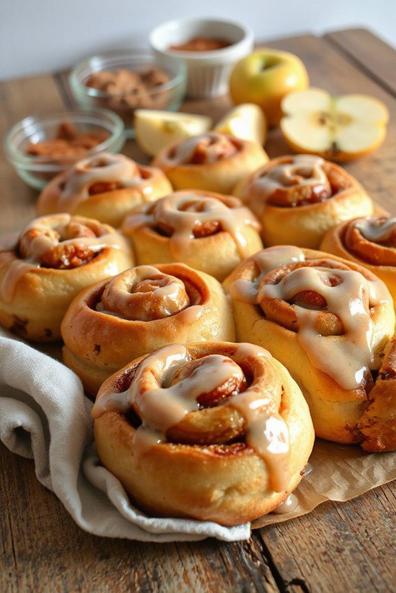 apple pie inspired cinnamon rolls