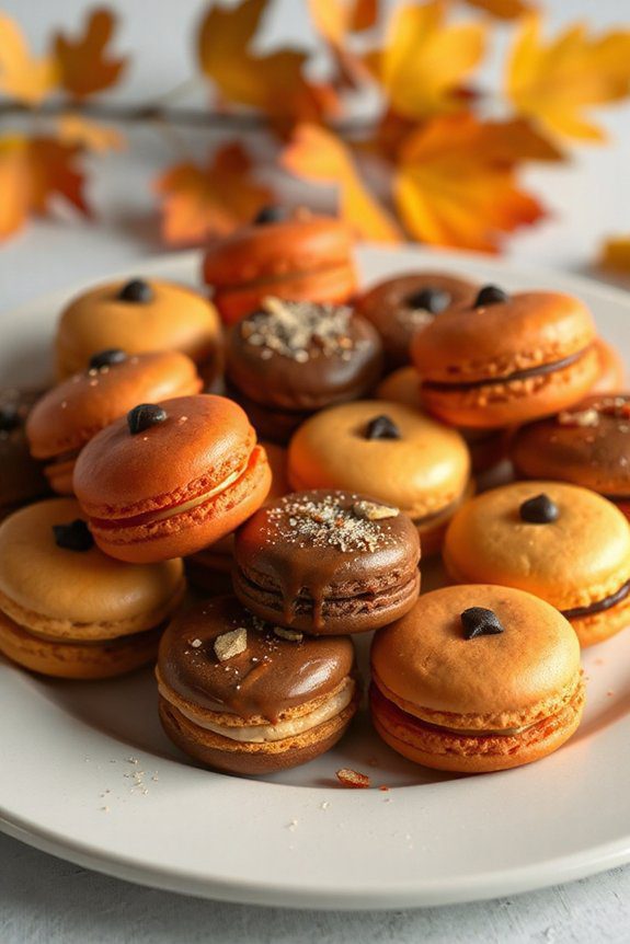 autumn flavored festive macarons