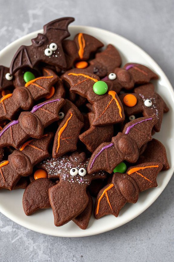 bat shaped chocolate cookies