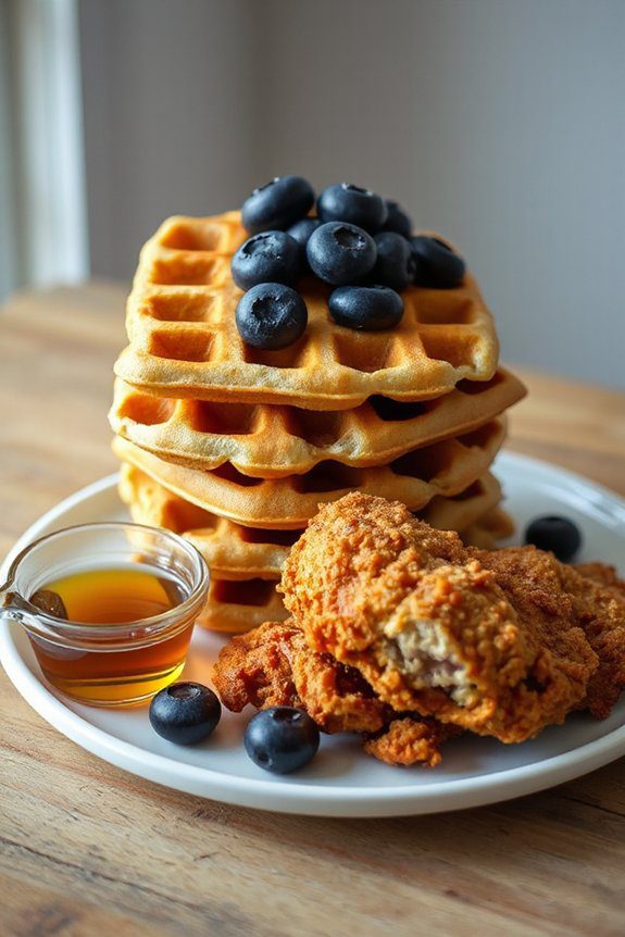 blueberry cornmeal waffles delight
