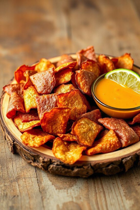 bologna chips with spicy dip