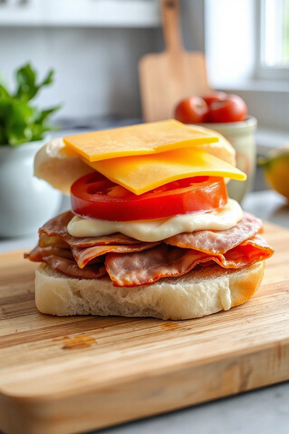 bologna tomato cheese sandwich