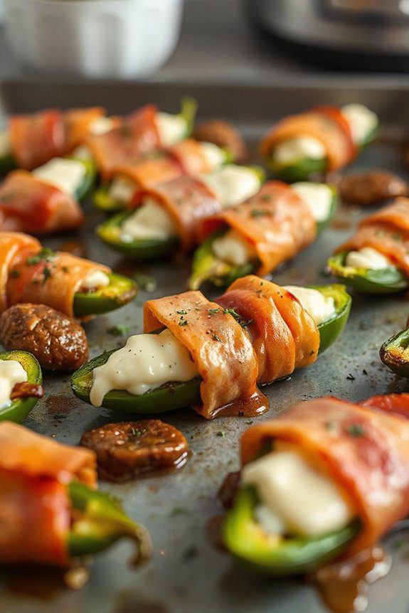 bologna wrapped spicy poppers
