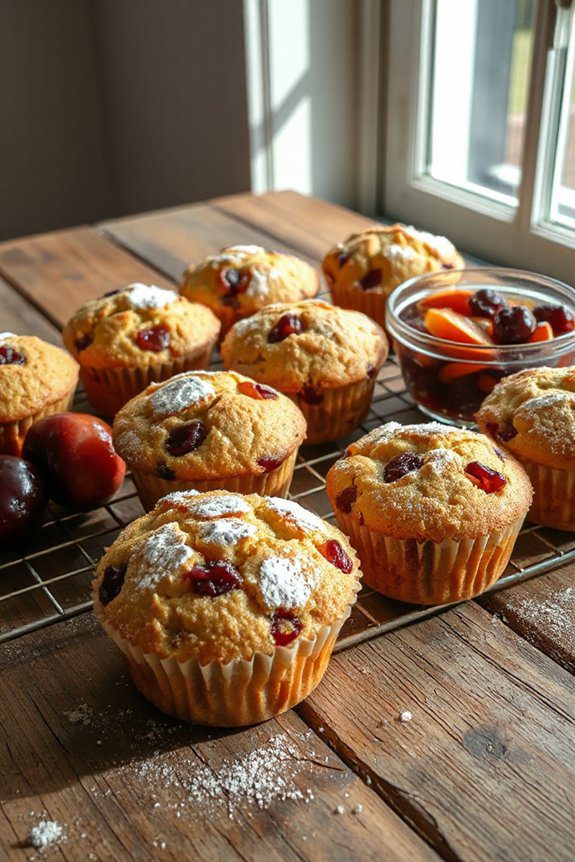 boozy rich fruit muffins
