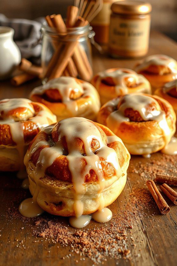 bourbon infused vanilla cinnamon rolls