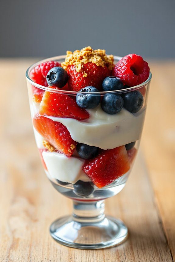brandied mixed berry parfait