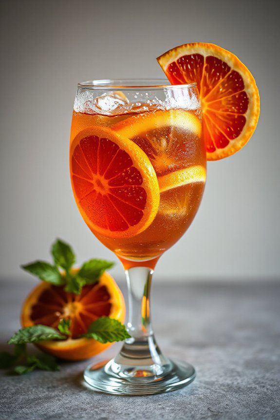 brandy blood orange spritz