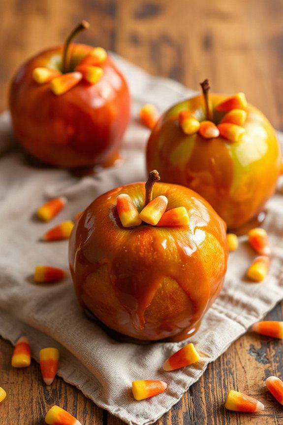 candy corn caramel apples