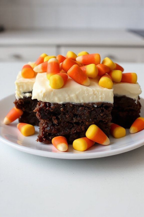 candy corn topped brownies