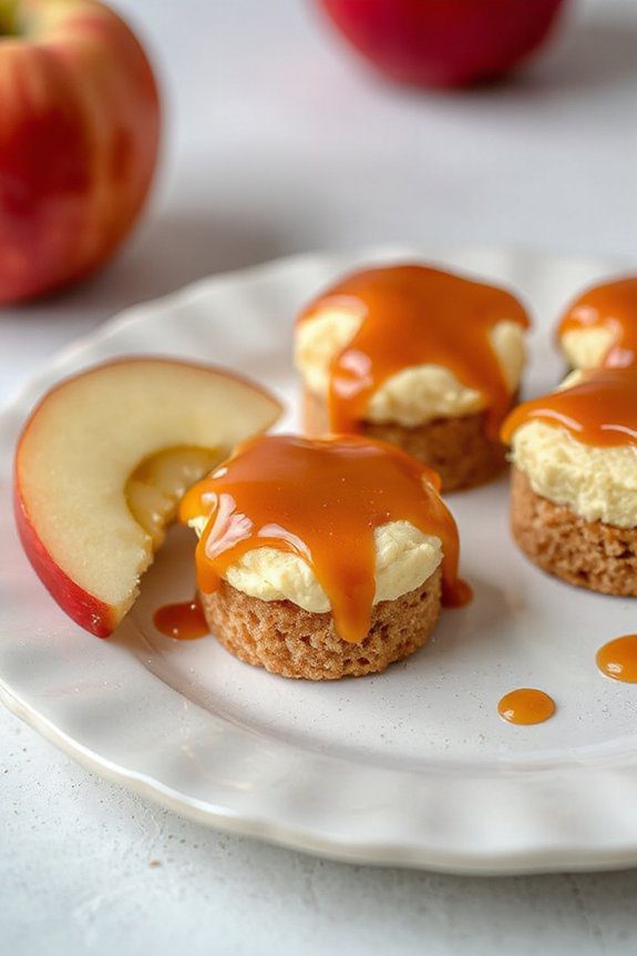caramel apple cheesecake bites