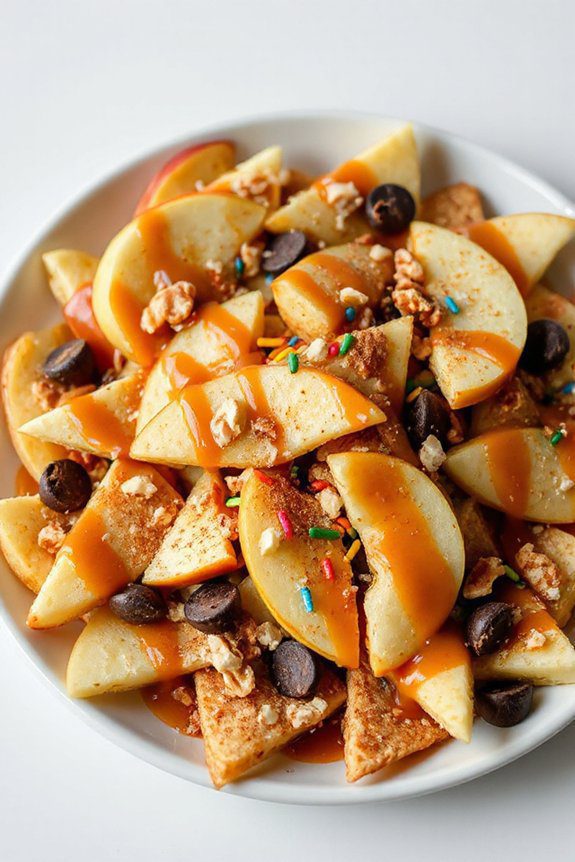 caramel apple dessert nachos