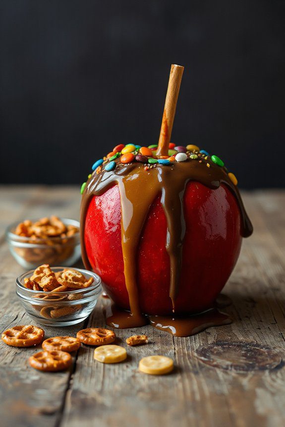 caramel apples with toppings