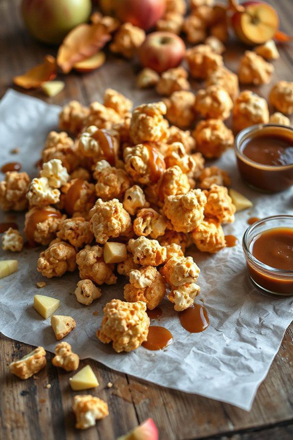 caramel popcorn apple balls