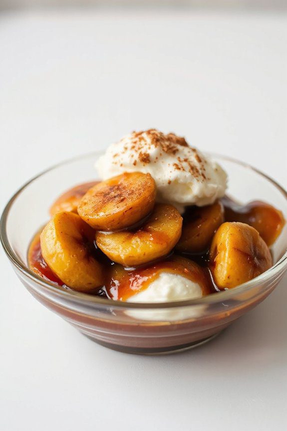 caramelized bananas with brandy