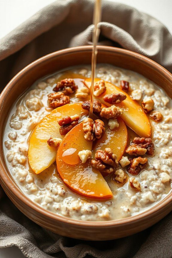 caramelized pear walnut oatmeal