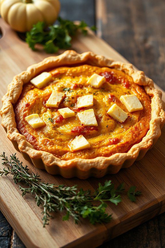 cheesy pumpkin curds quiche