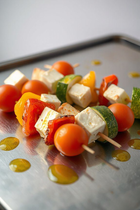 cheesy vegetable skewers recipe
