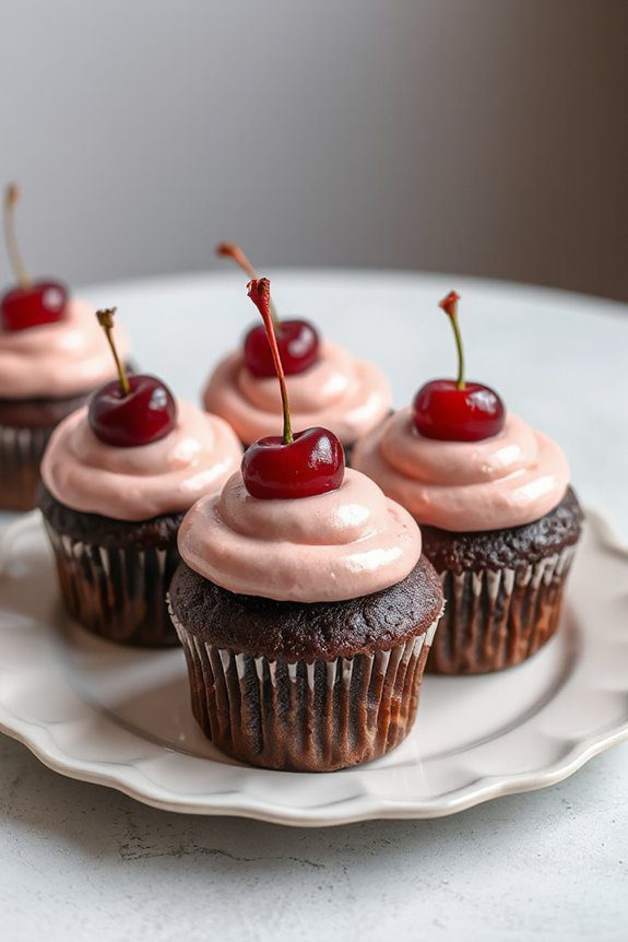 cherry almond chocolate cupcakes