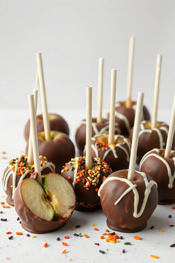 chocolate covered apple pops